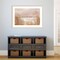 Golden Pink Beach by Allison Pearce Wood Framed Wall Art Print 41 in. W x 30 in. H